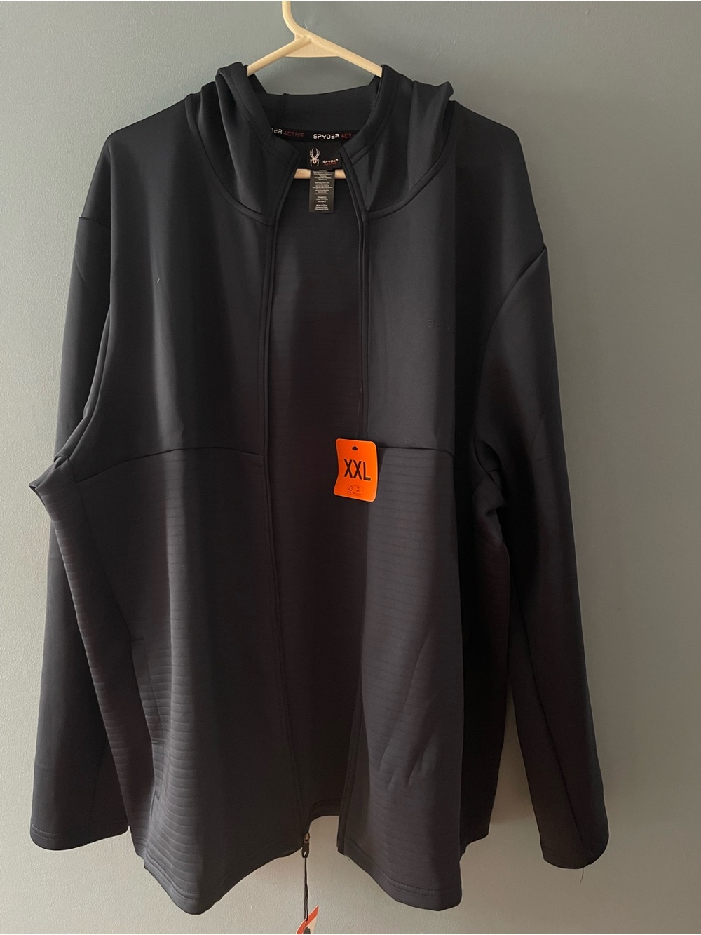 Spyder Men's Black Lightweight Half-Zip Hoodie - Picture 3 of 6